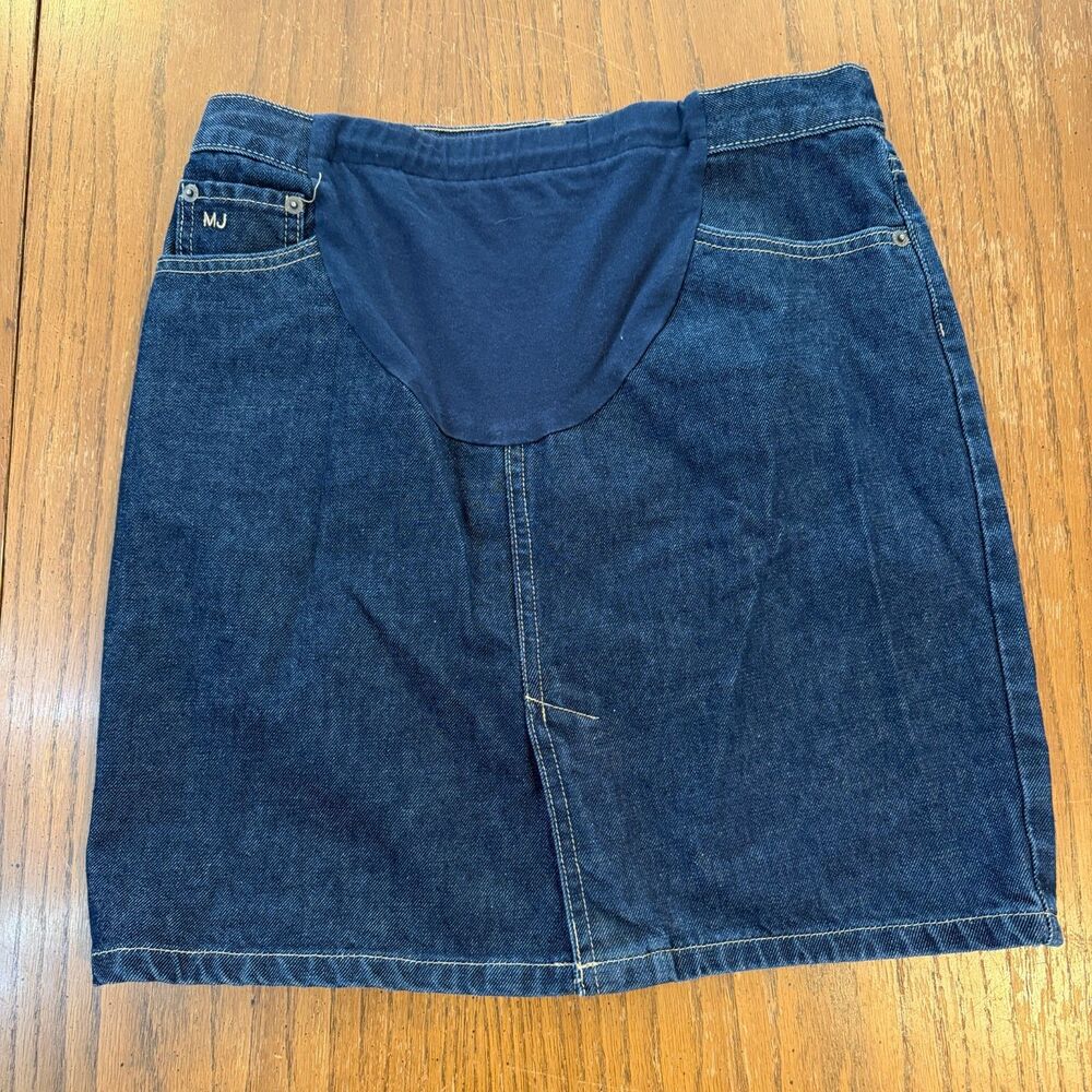 Marc Jacobs Maternity Denim Skirt Size 8 Blue Made USA Stretch Belly Panel